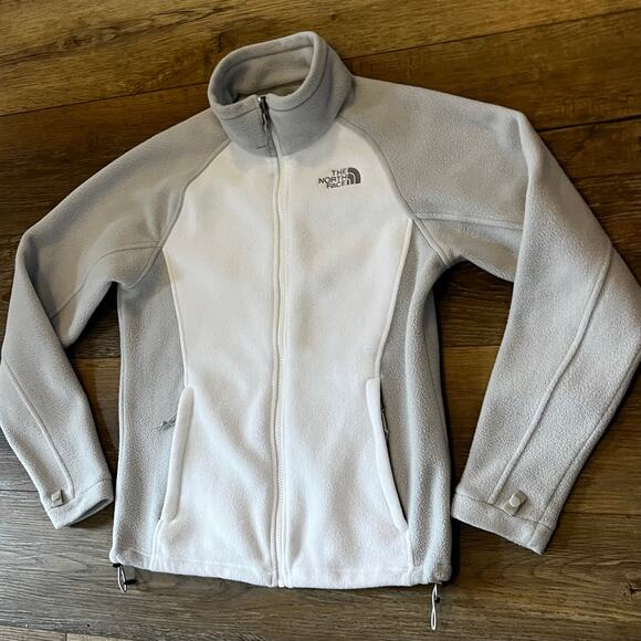 The North Face Womens Fleece Full Zip Jacket Grey White Khumbu Small Outdoor Ski - Picture 2 of 7